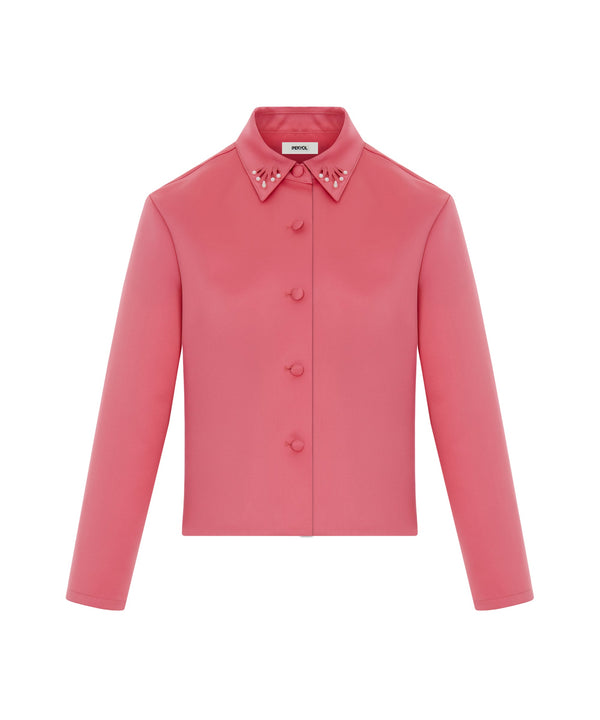 Ipekyol Cutout Jacket With Faux Pearl Pink