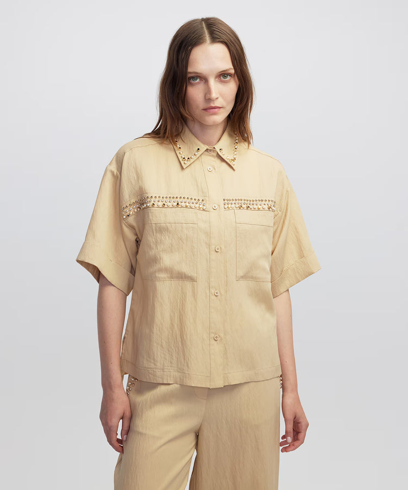 Ipekyol Shirt Jacket With Mixed Accessories Natural