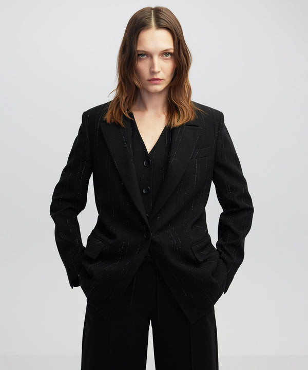 Ipekyol Rhinestone Blazer Black