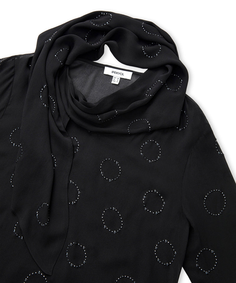 Ipekyol Rhinestone Chiffon Blouse Black