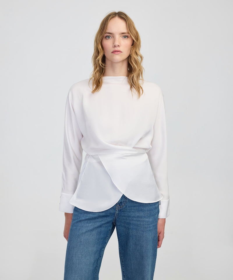 Ipekyol Satin-Effect Wrap Blouse White