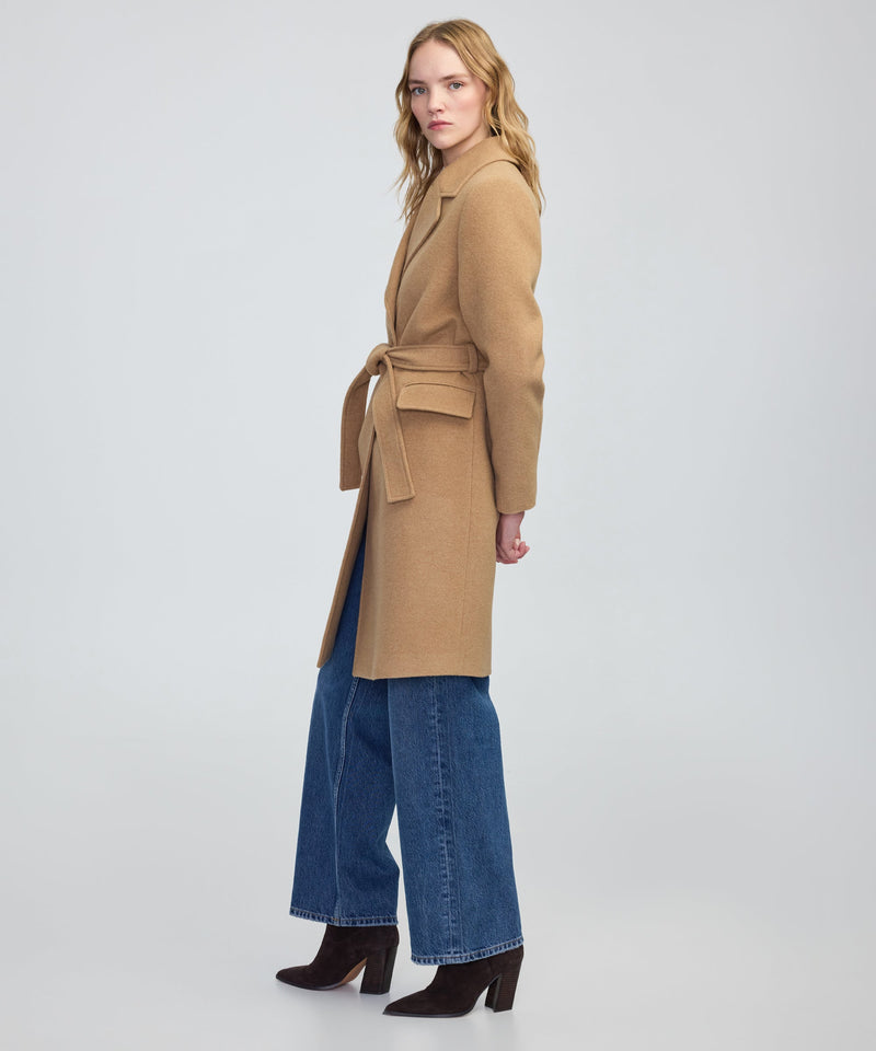 Ipekyol Double-Breasted Coat With Belt Camel