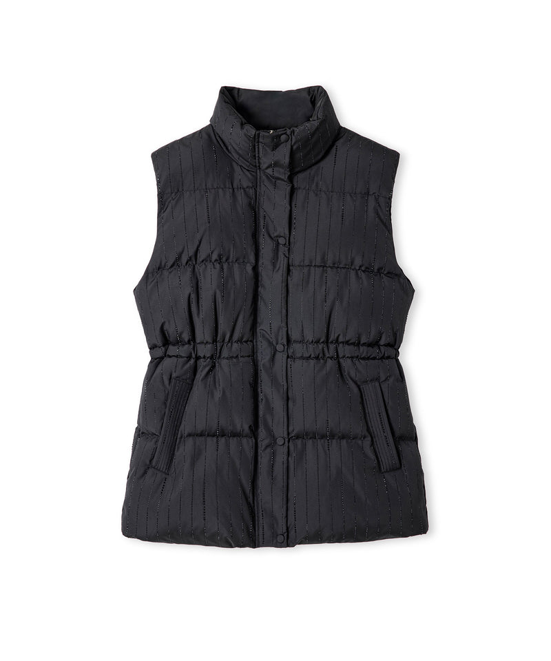 Ipekyol Rhinestone Embellished Puffer Vest Black