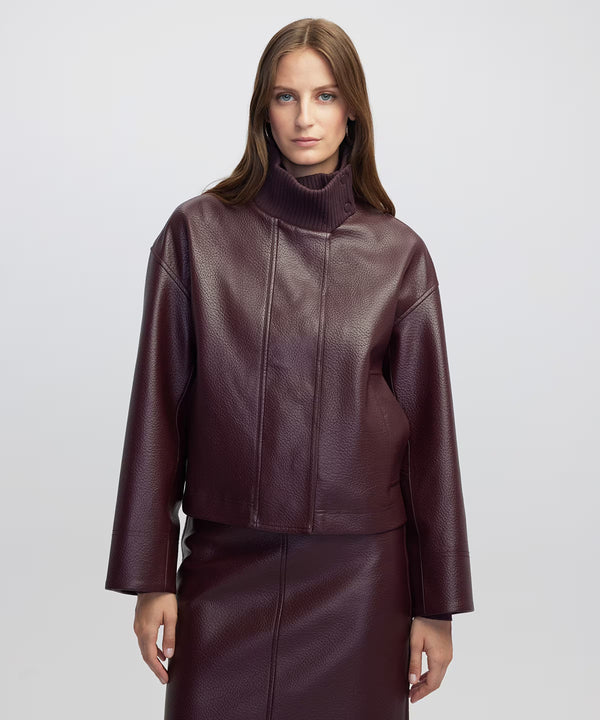 Ipekyol Leather-Effect Coat Bordoux