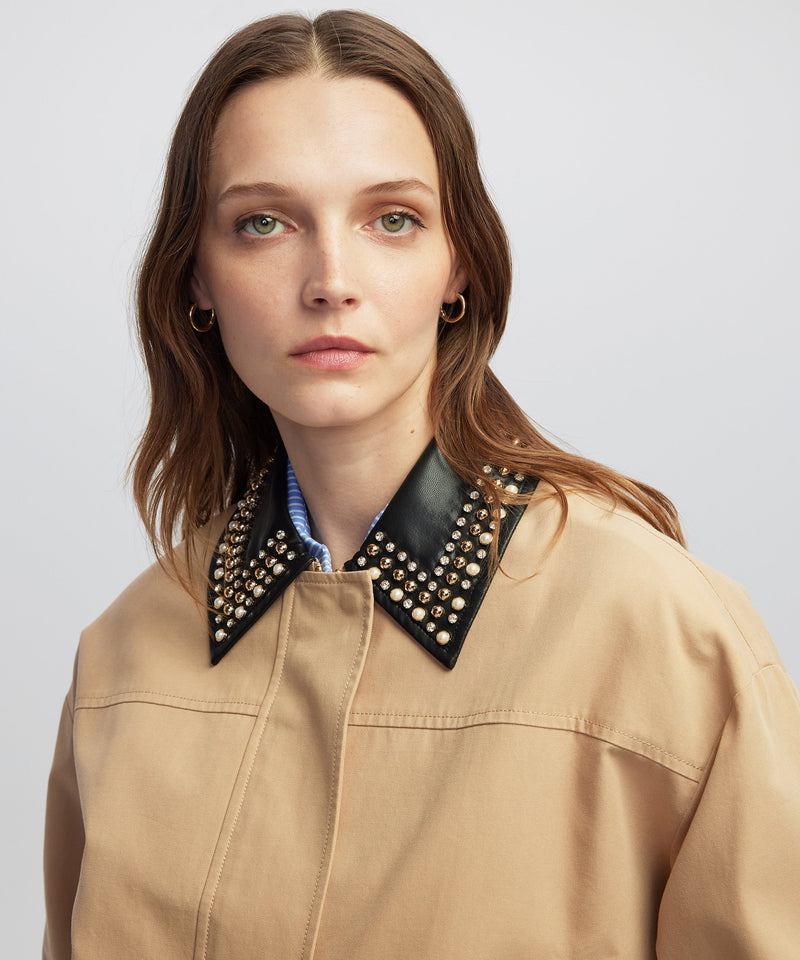 Ipekyol Contrast Collar Bomber Coat Natural
