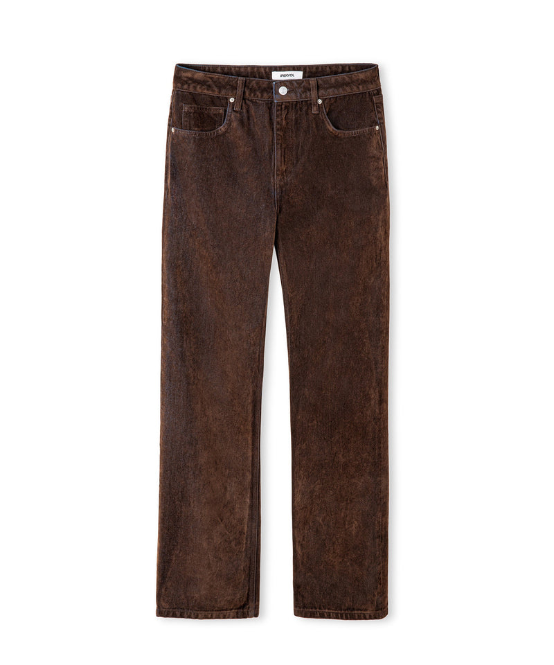 Ipekyol Flocked Wide-Leg Jeans Caramel