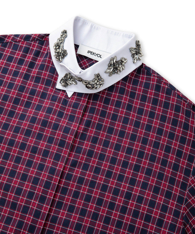Ipekyol Printed Shirt With Applique Bordoux