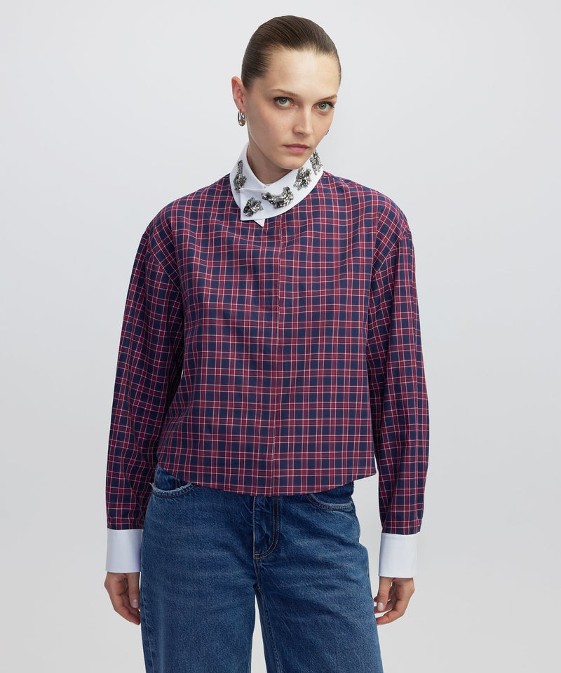 Ipekyol Printed Shirt With Applique Bordoux