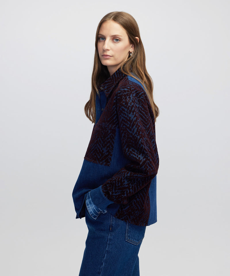 Ipekyol Mixed Media Shirt Bordoux