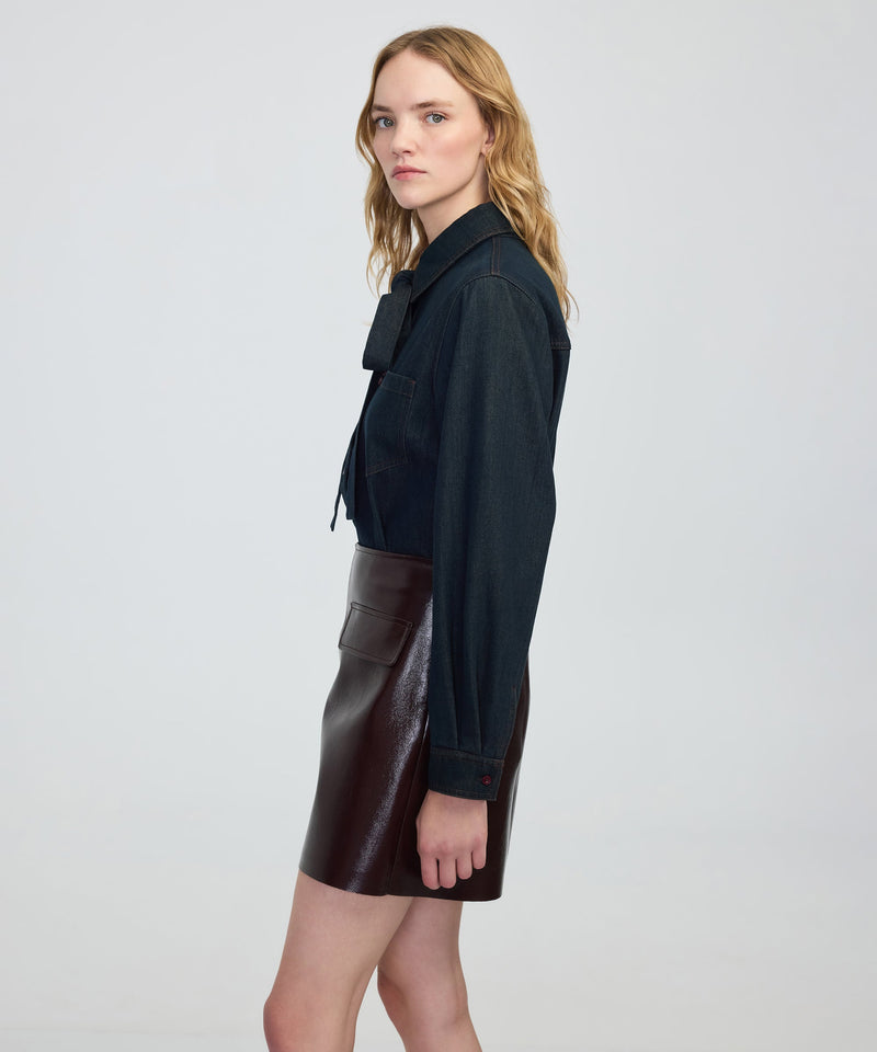 Ipekyol Tie-Neck Denim Shirt Indigo