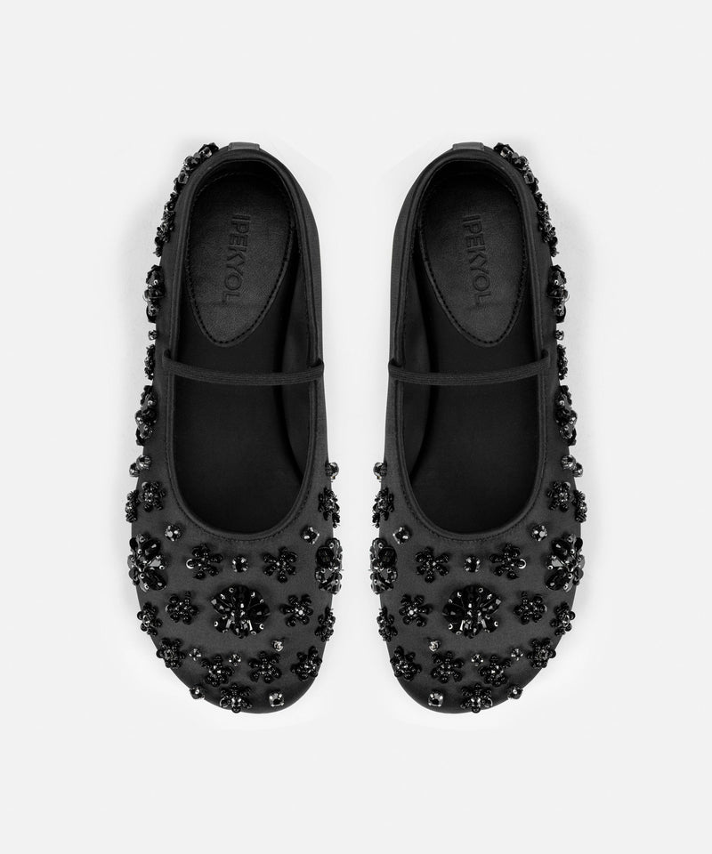 Ipekyol Embellished Ballet Flats Black