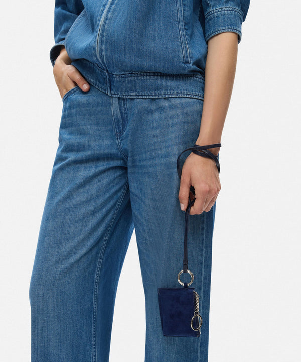 Ipekyol Card Holder With Metal Buckle Navy