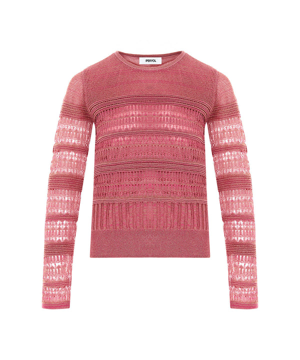 Ipekyol Contrast Textured Knit Sweater Powder