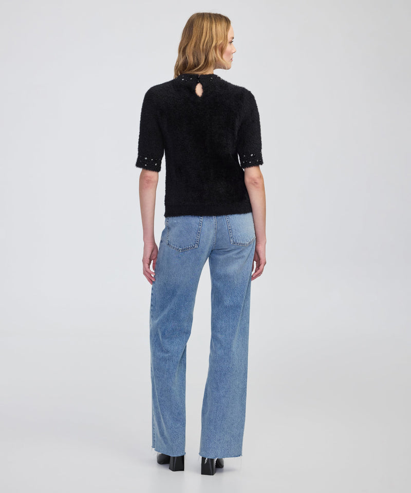 Ipekyol Embellished Soft Knit Top Black