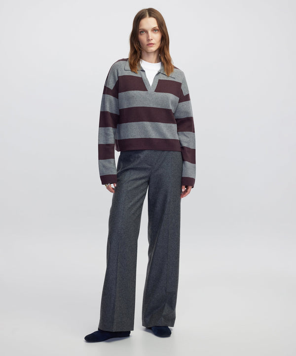 Ipekyol Color-Block Knit Sweater Grey