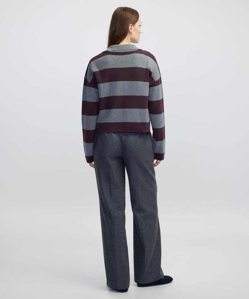 Ipekyol Color-Block Knit Sweater Grey