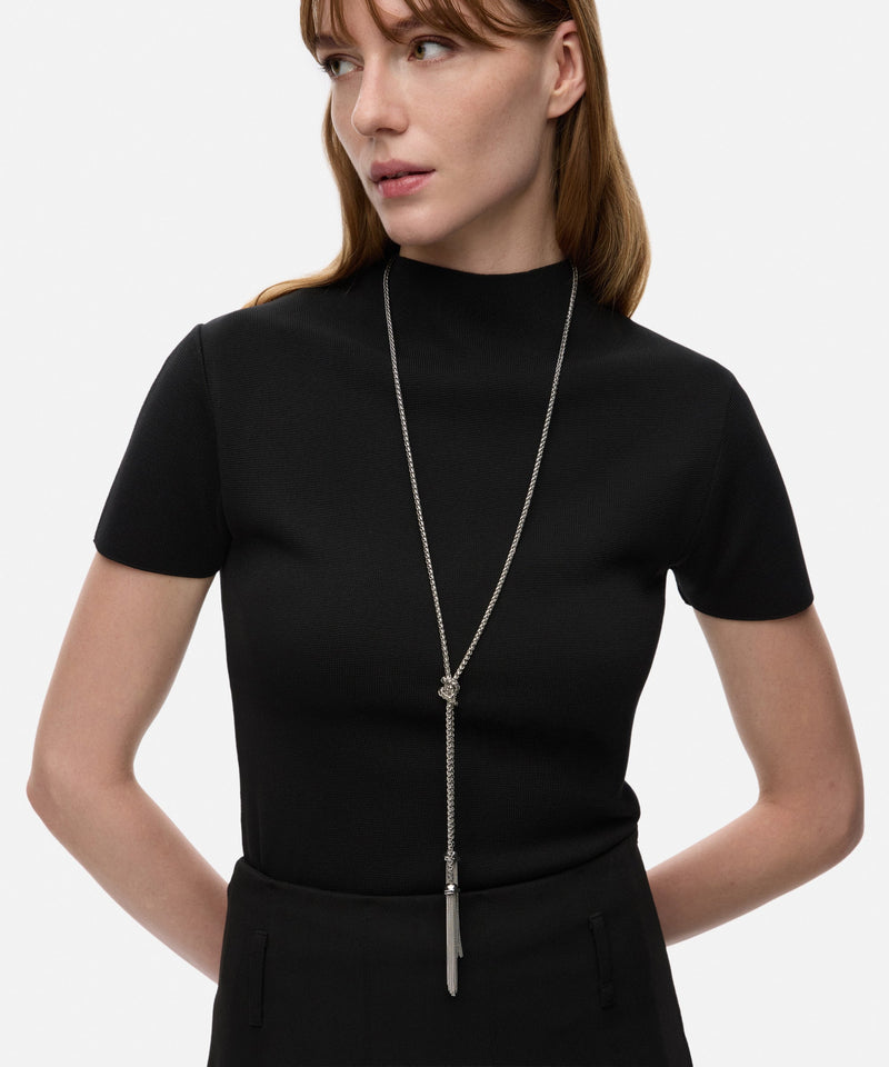 Ipekyol Multi-Piece Necklace With Faux Leather Detailing Silver