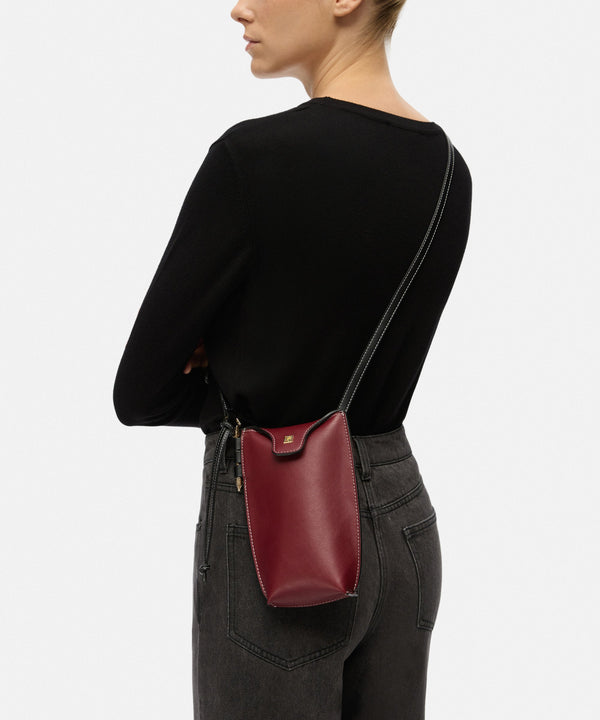 Ipekyol Monogram Buckle Color-Block Bag Bordoux