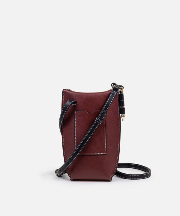 Ipekyol Monogram Buckle Color-Block Bag Bordoux