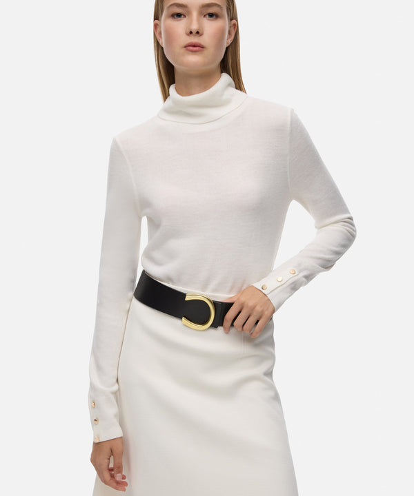 Ipekyol Leather-Effect Belt Black