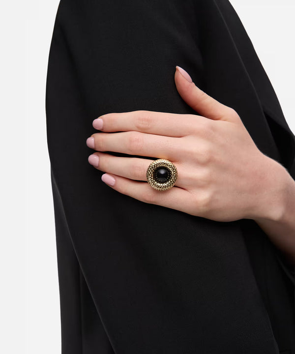 Ipekyol Textured Ring With Contrasting Stones Gold