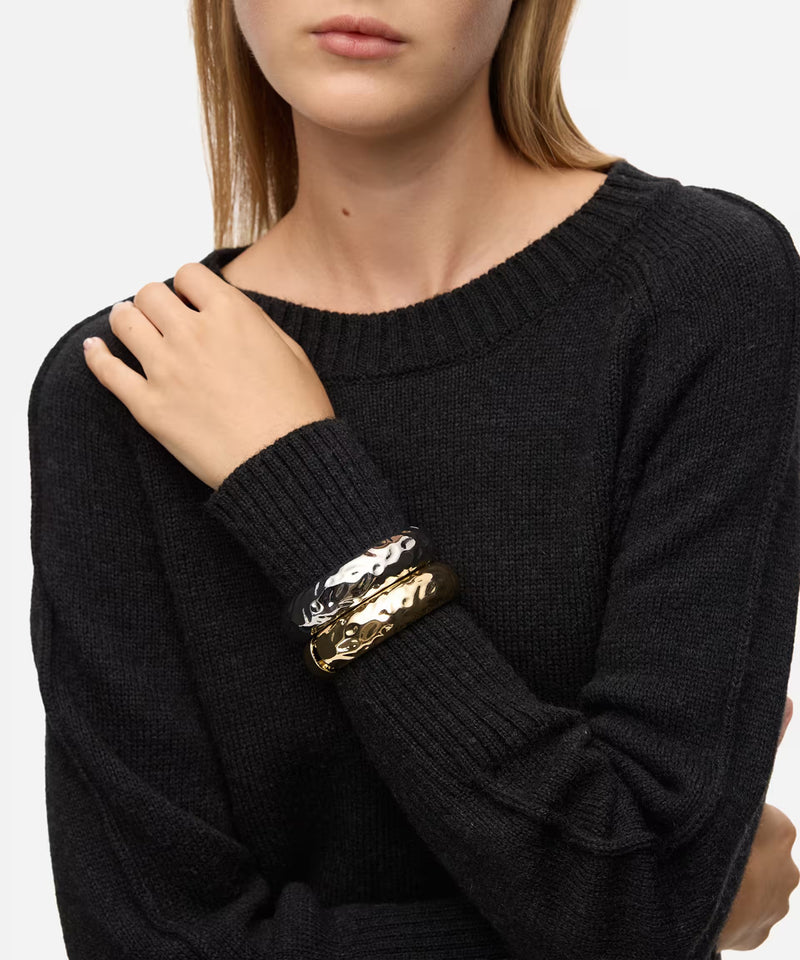 Ipekyol Textured Bracelet Set Gold