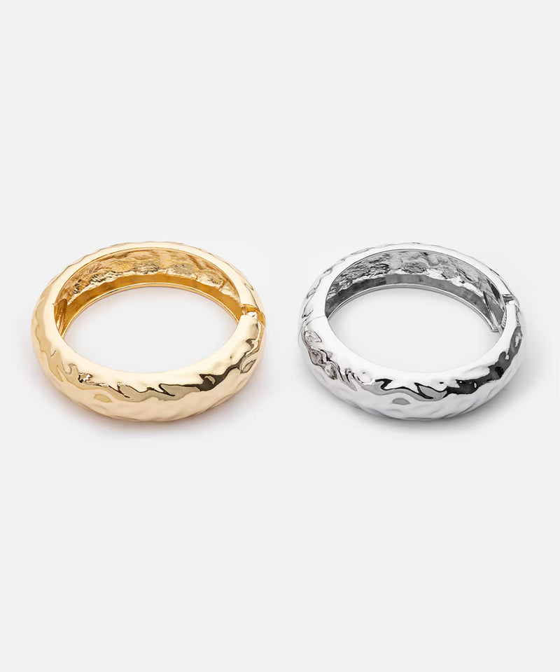 Ipekyol Textured Bracelet Set Gold