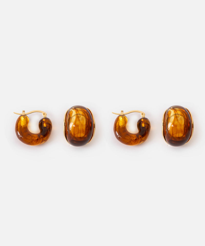 Ipekyol Two-Pack Of Resin Earrings Brown