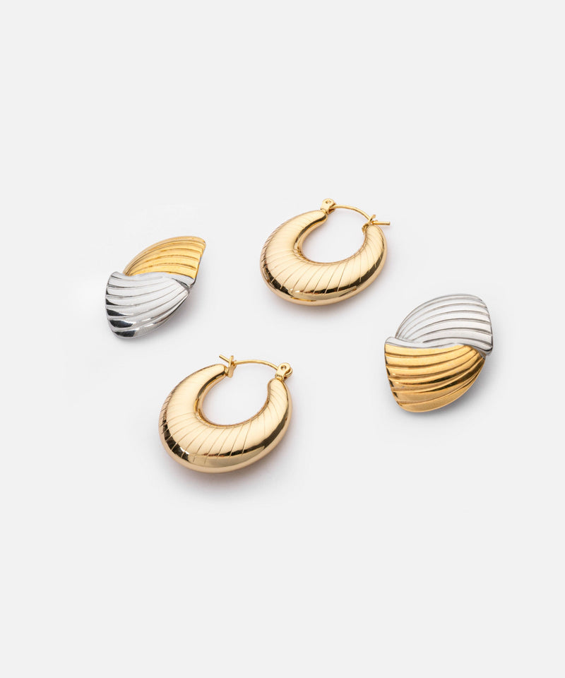Ipekyol Two Pairs Of Stainless Steel Earrings Gold