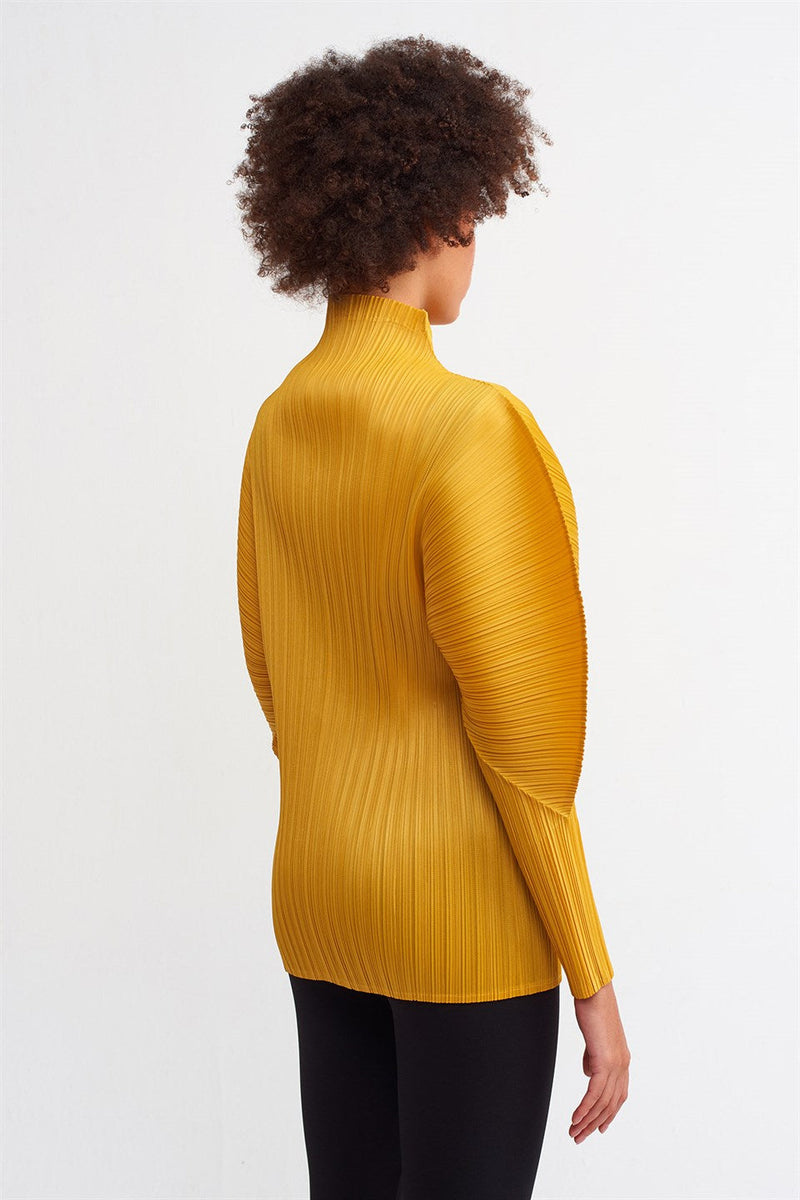 NU Detailed Sleeve Pleated Blouse Papia
