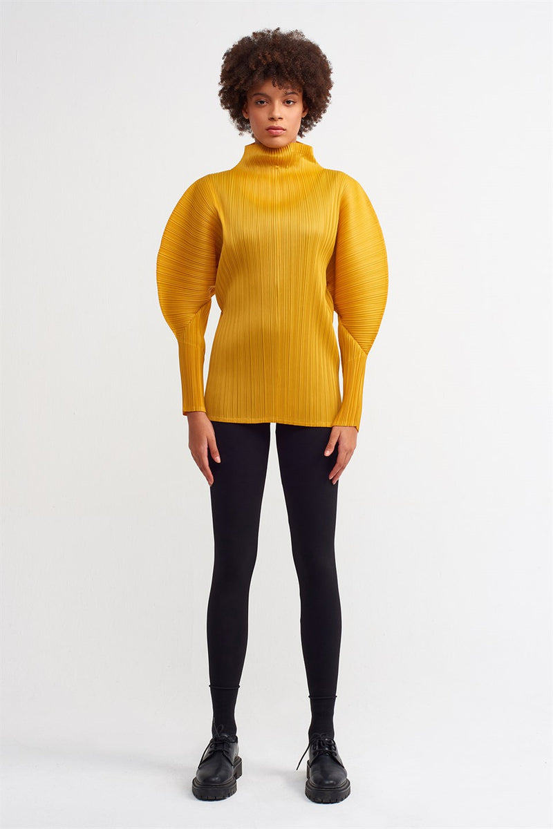 NU Detailed Sleeve Pleated Blouse Papia