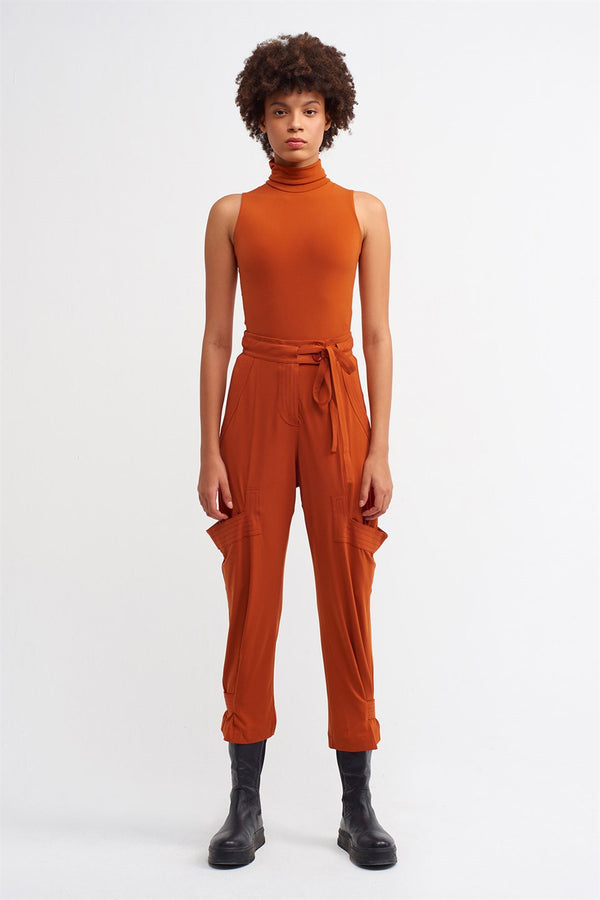NU Stitched Detail Trouser Terra Cotta
