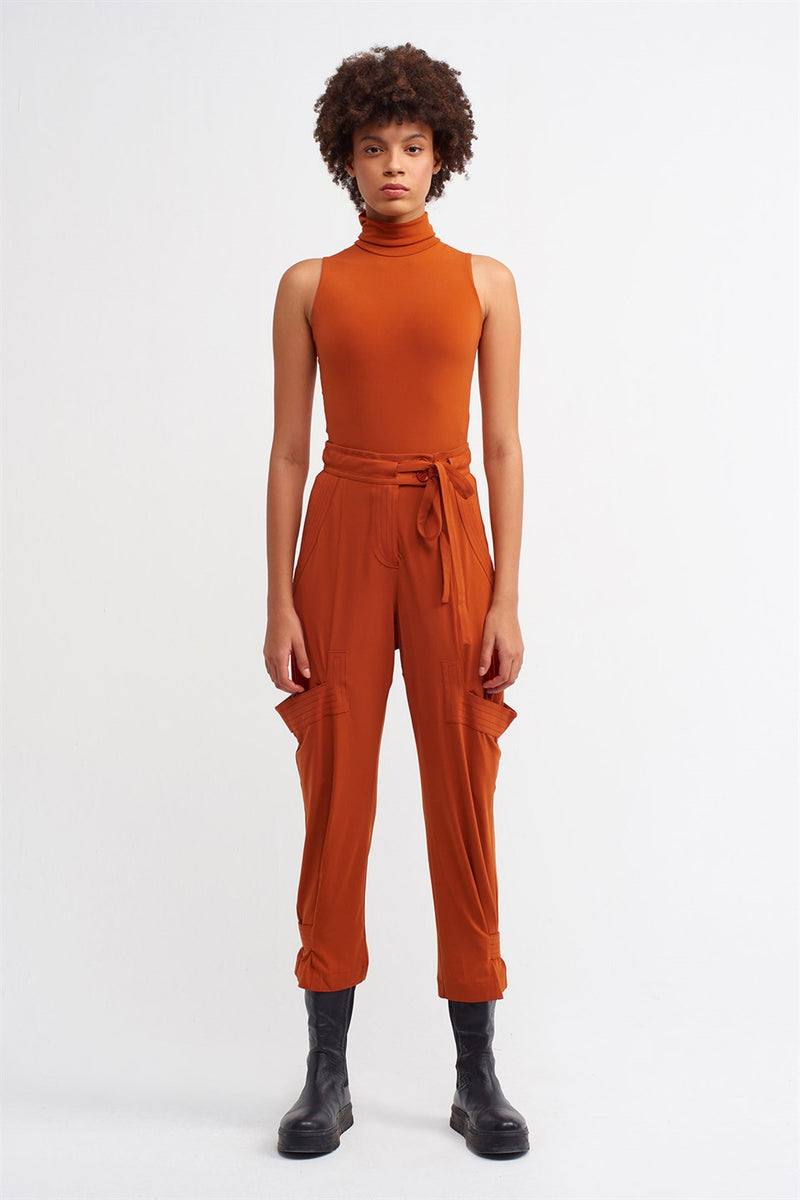 NU Stitched Detail Trouser Terra Cotta