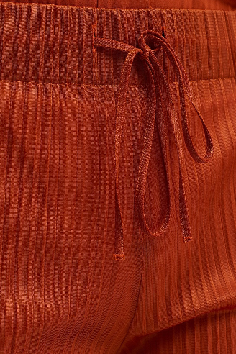 NU Normal Waist Pleated Trouser Terra Cotta
