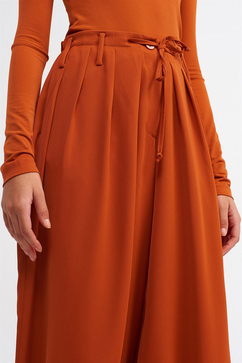 NU Tie Detail Culotte Trouser Terra Cotta