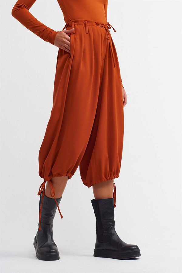 NU Tie Detail Culotte Trouser Terra Cotta