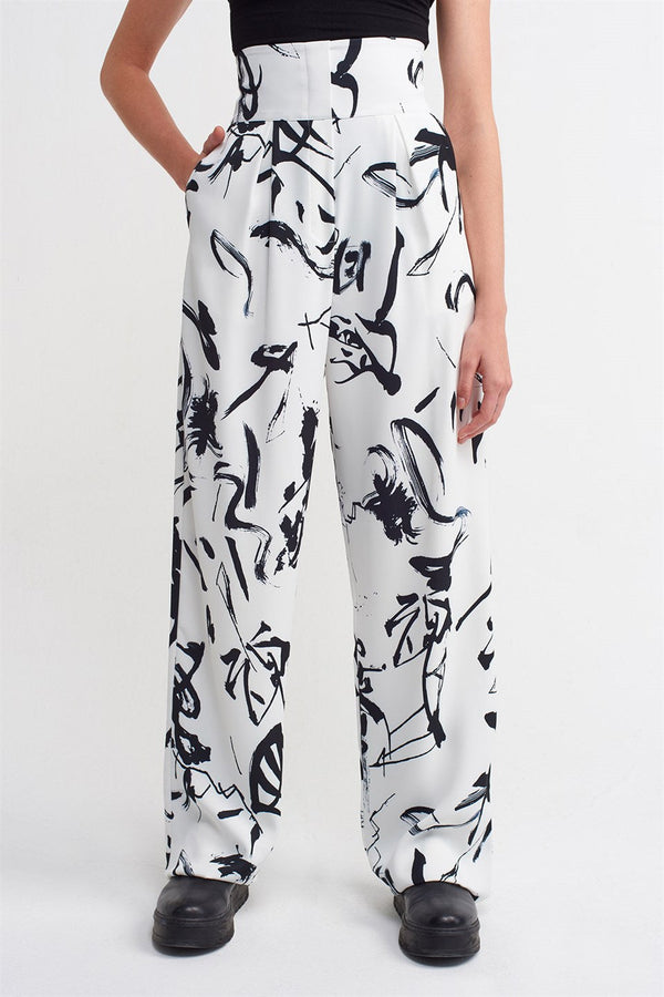 NU Printed Palazzo Trouser Black/White