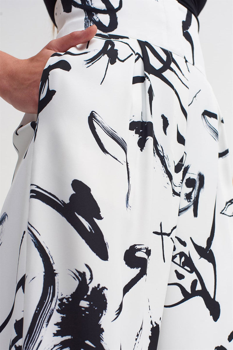 NU Printed Palazzo Trouser Black/White
