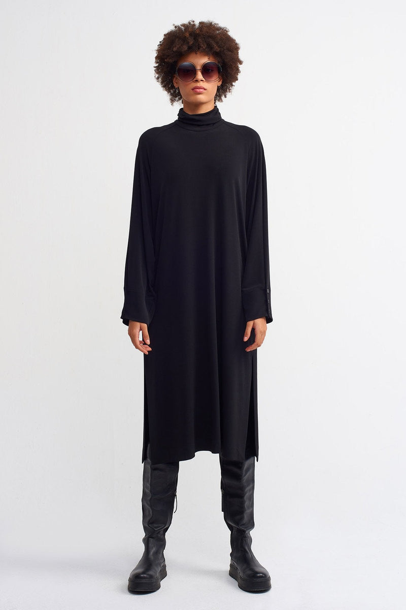 NU  Basic Turtleneck Dress Black