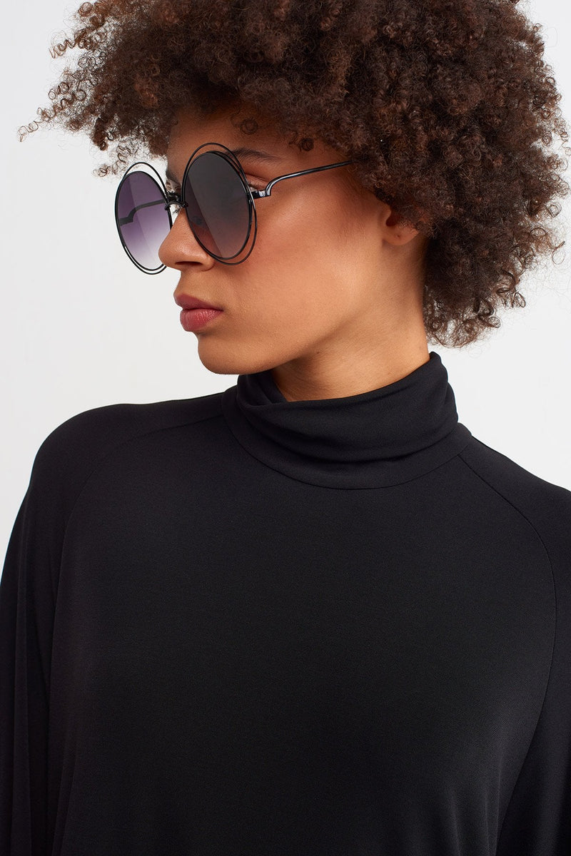 NU  Basic Turtleneck Dress Black