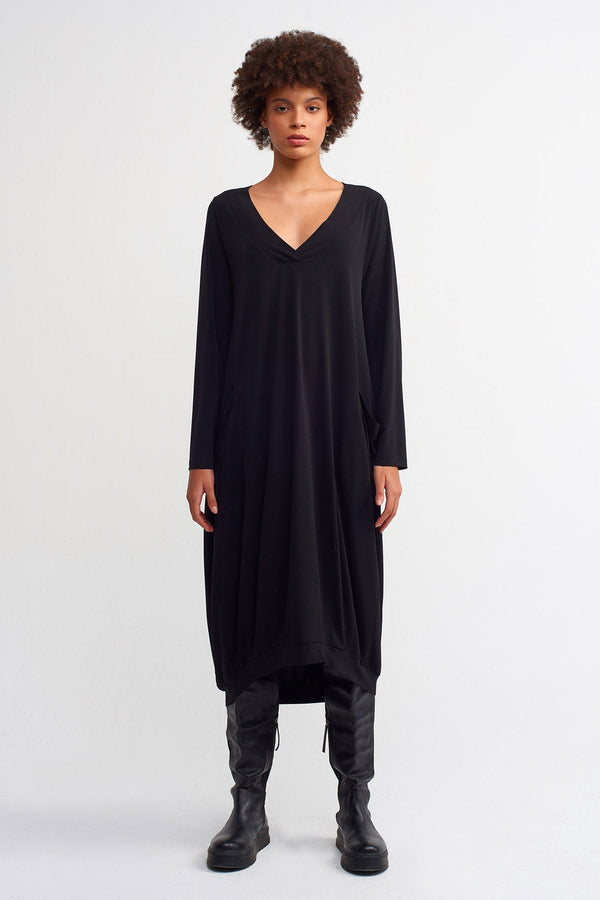 NU  Basic Midi Dress Black