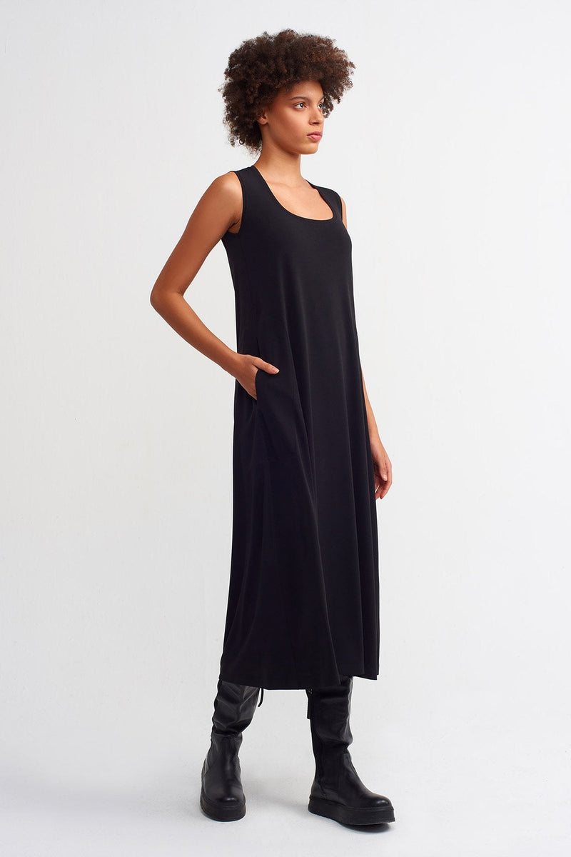NU  Basic Sleeveless Dress Black
