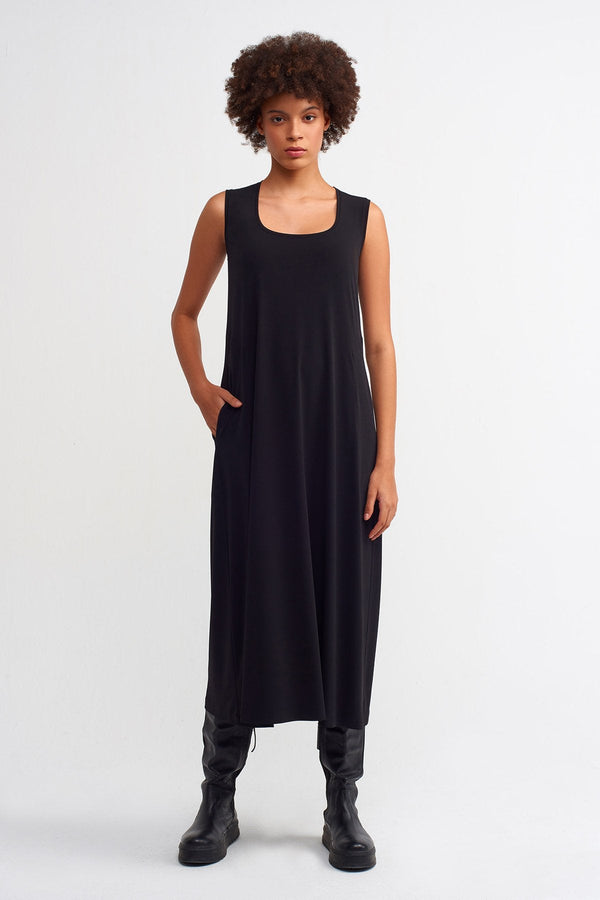NU  Basic Sleeveless Dress Black