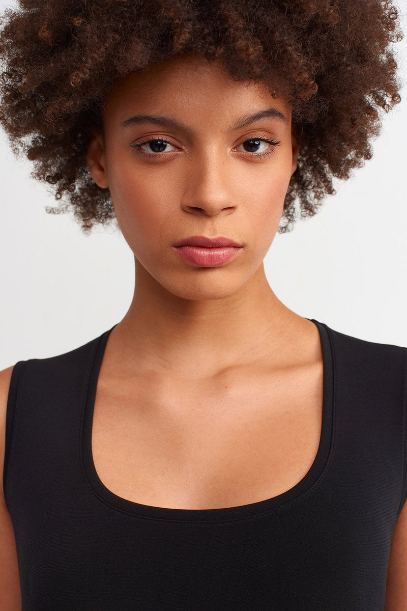 NU  Basic Sleeveless Dress Black