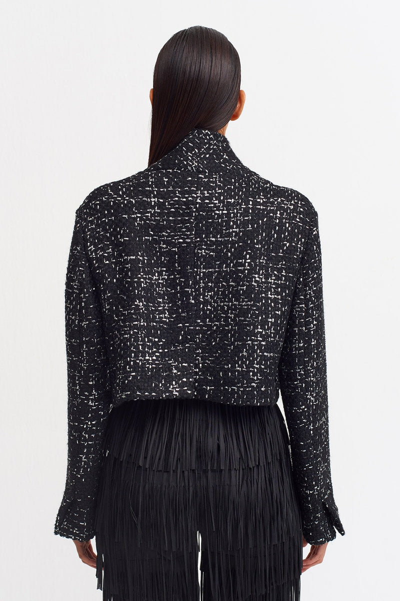 NU Lurex Crop Jacket Black