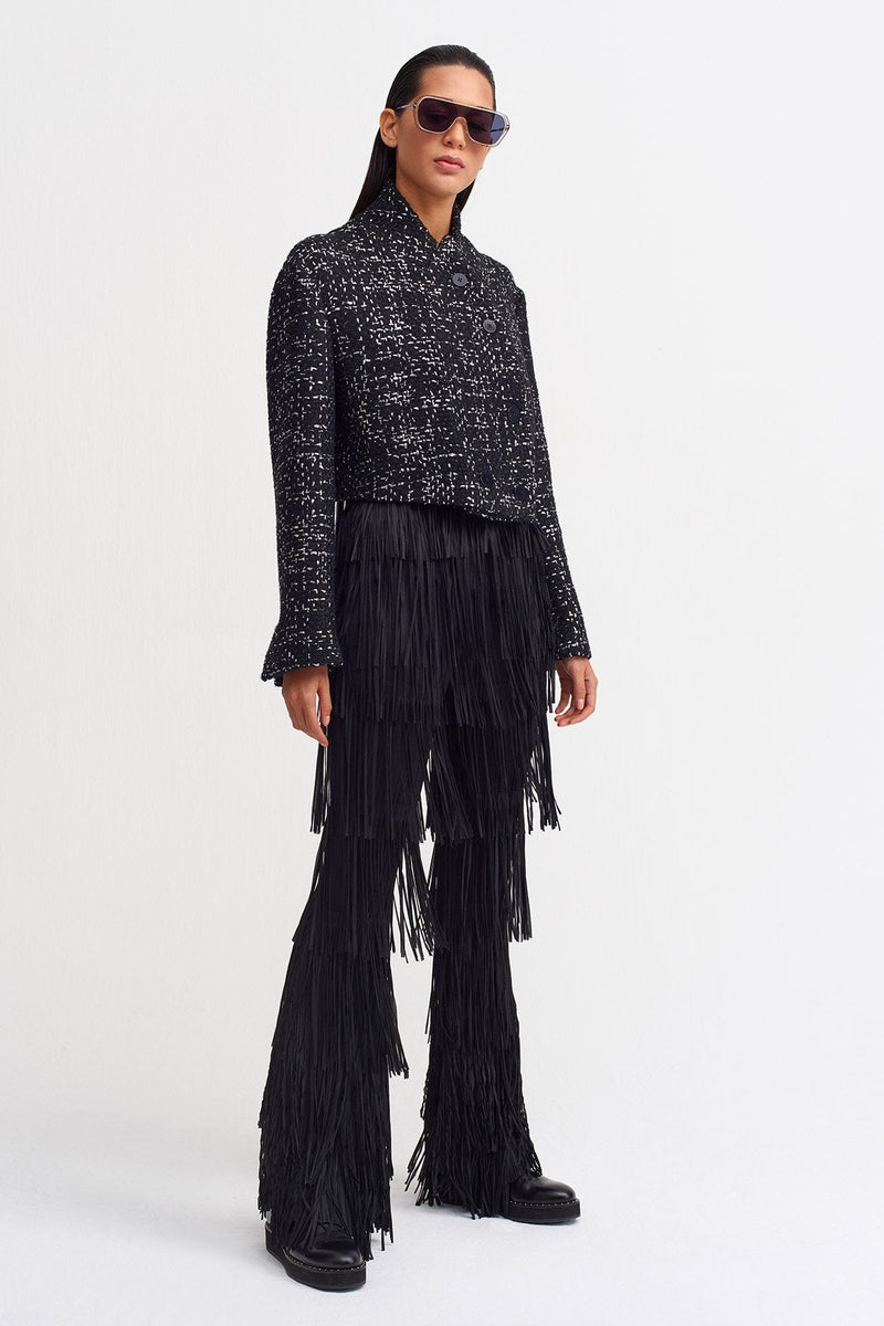 NU Lurex Crop Jacket Black
