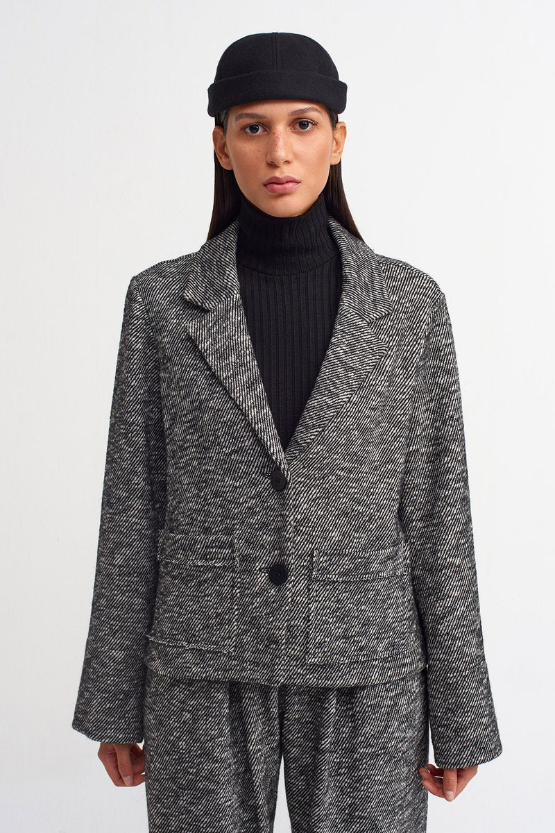 NU Wool Single Breated Jacket Grey Melanj