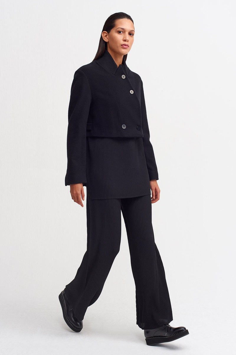 NU Wool Crop Jacket Black