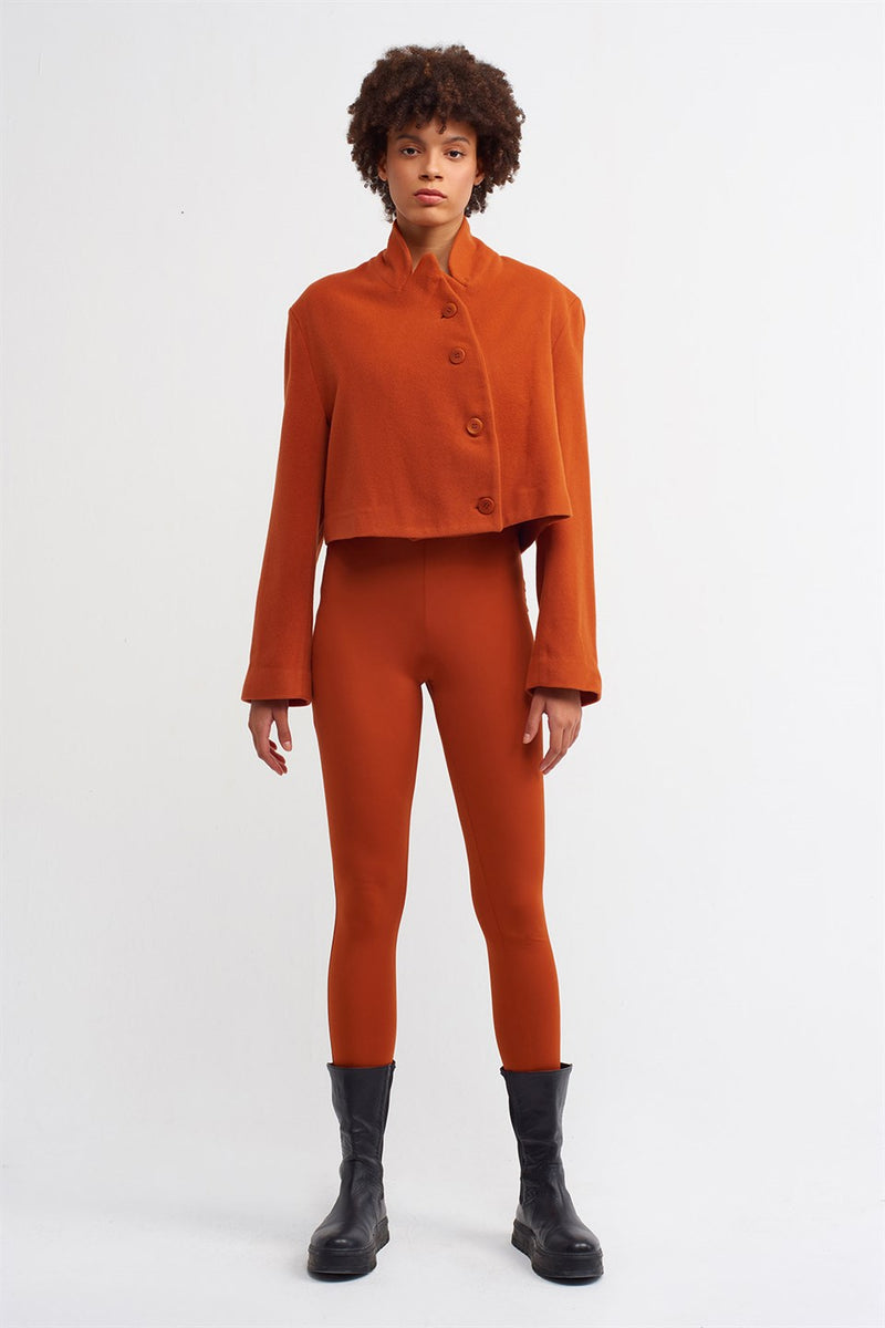 NU Wool Crop Jacket Terra Cotta