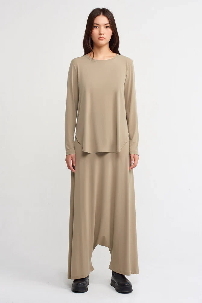 NU Solid Long Sleeve Top Bronze